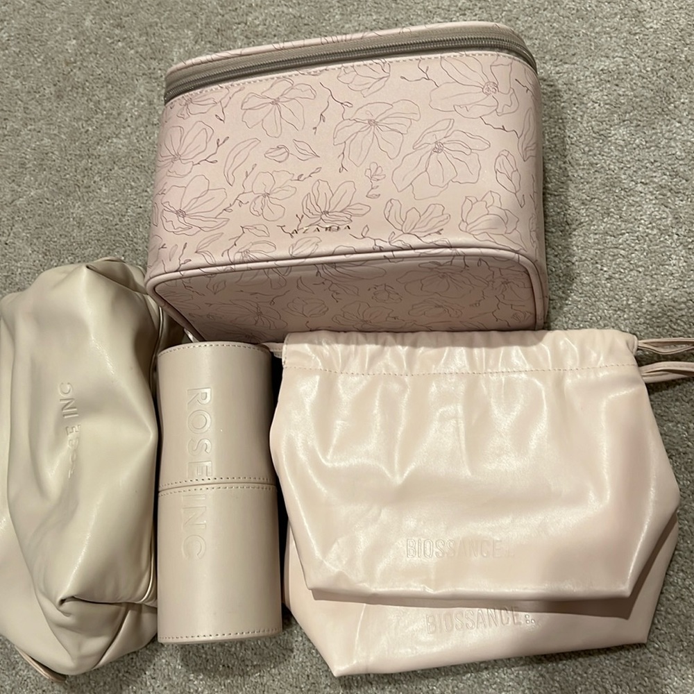 Azaria Madeline cosmetic case and rose Inc organizers